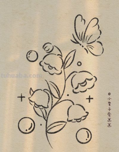 铃兰花花简笔画步骤图 - 图画吧TUHUABA