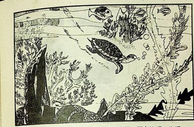 小海龟游大海-湖南美术出版社1981 王琼 胡抗 绘 - 图画吧TUHUABA