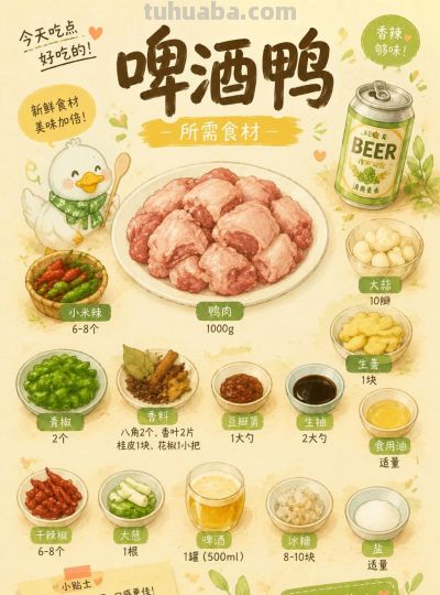 手绘食谱丨零失败啤酒鸭!🍻 - 今日头条 手绘食谱丨零失败啤酒鸭!🍻 - 图画吧TUHUABA