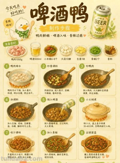 手绘食谱丨零失败啤酒鸭!🍻 - 今日头条 手绘食谱丨零失败啤酒鸭!🍻 - 图画吧TUHUABA