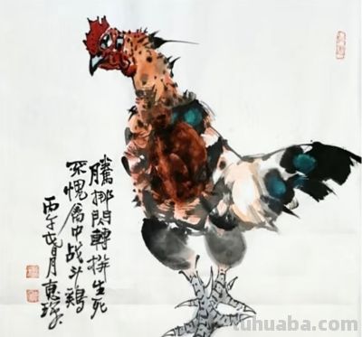 王惠琛：画鸡四十年，他笔下的鸡有“神”，还有“骨头” - 图画吧TUHUABA
