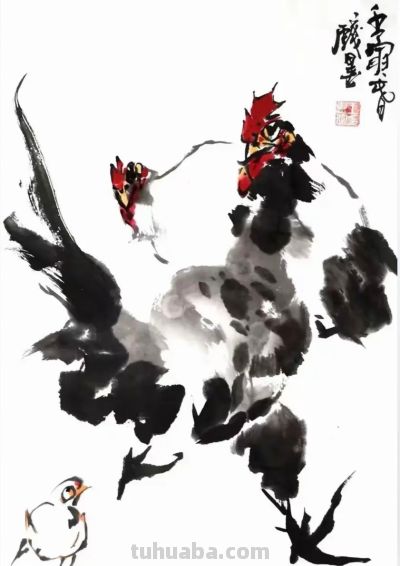 王惠琛：画鸡四十年，他笔下的鸡有“神”，还有“骨头” - 图画吧TUHUABA