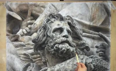 高中生素描太逼真了，像雕塑一样惊艳 - 图画吧TUHUABA