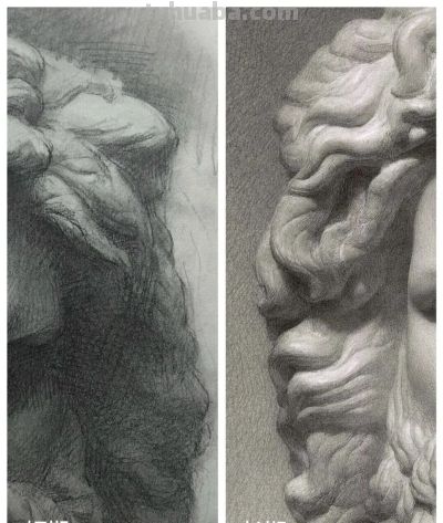 央美、清美双保送生果然没让人失望！这素描质感太细腻了！ - 图画吧TUHUABA
