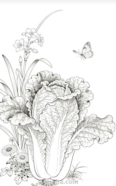 手绘蔬菜插画，清新自然 - 图画吧TUHUABA
