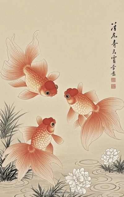 一组金鱼绘画素材（含高清线稿图），寓意年年有余，金鱼满堂！ - 今日头条