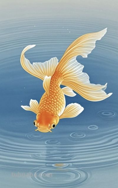 一组金鱼绘画素材（含高清线稿图），寓意年年有余，金鱼满堂！ - 图画吧TUHUABA