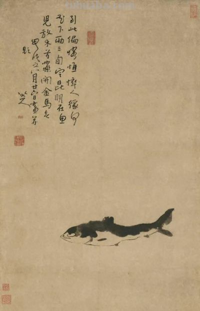 八大山人画鱼：简笔写神韵，空白见天地 论其极简艺术中的精神宇宙 - 今日头条