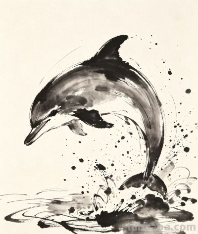 一尾游弋 水墨成浪 自在便是山海丨Jasper水墨小海䐁插画分享 - 今日头条
