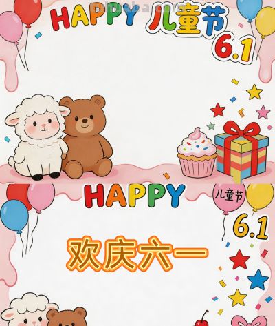 六一儿童节手抄报模板小学生英文卡通手绘word电子版小报 - 今日头条