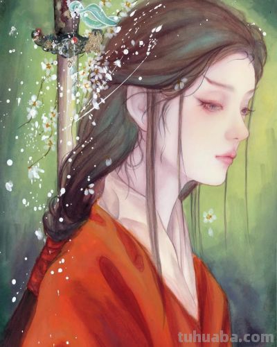 水彩晕染的古风梦境！细腻笔触下的美人，每一幅都像一首温柔的诗 - 图画吧TUHUABA