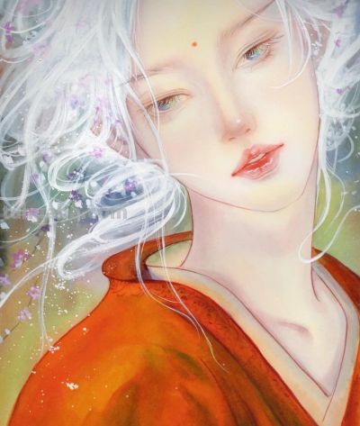水彩晕染的古风梦境！细腻笔触下的美人，每一幅都像一首温柔的诗 - 图画吧TUHUABA