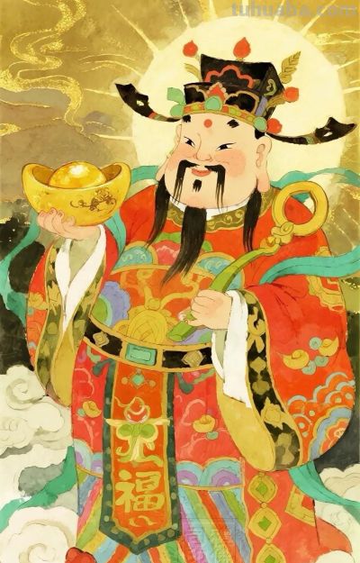 水彩财神插画 - 今日头条 水彩财神插画 - 图画吧TUHUABA