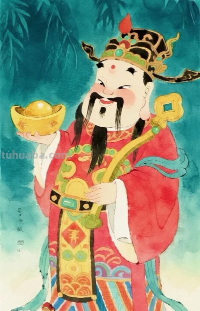 水彩财神插画 - 今日头条 水彩财神插画 - 图画吧TUHUABA