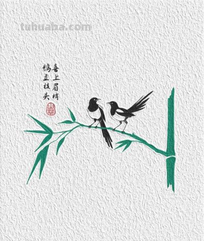 国风｜鹊立枝头｜花鸟水墨意境简笔画 - 今日头条
