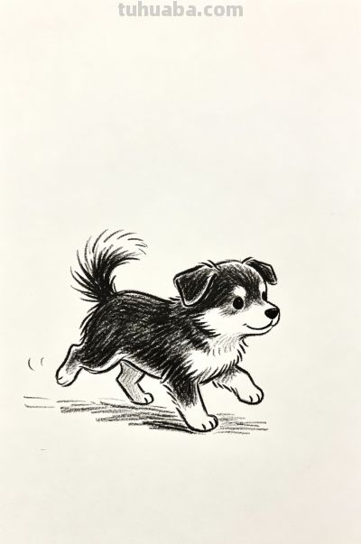 被小狗治愈的每一天 都闪闪发光丨郭小O简笔画狗狗绘画素材分享 - 图画吧TUHUABA