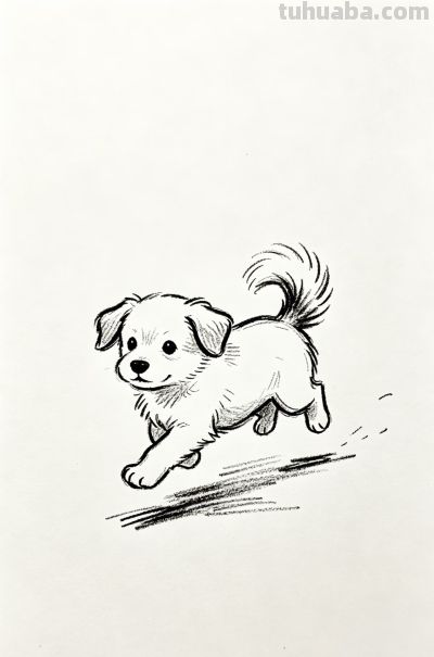 被小狗治愈的每一天 都闪闪发光丨郭小O简笔画狗狗绘画素材分享 - 图画吧TUHUABA
