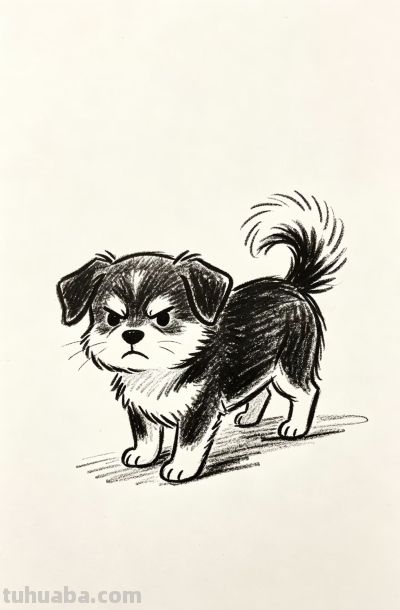 被小狗治愈的每一天 都闪闪发光丨郭小O简笔画狗狗绘画素材分享 - 图画吧TUHUABA