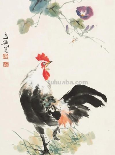 锦羽昂冠，雄风万里，十四幅王雪涛大鸡图欣赏！ - 图画吧TUHUABA