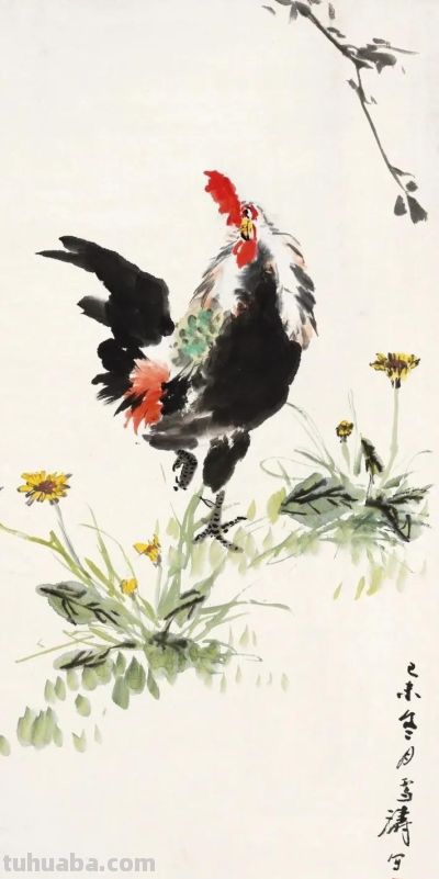 锦羽昂冠，雄风万里，十四幅王雪涛大鸡图欣赏！ - 图画吧TUHUABA
