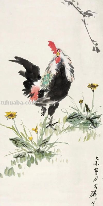 锦羽昂冠，雄风万里，十四幅王雪涛大鸡图欣赏！ - 图画吧TUHUABA