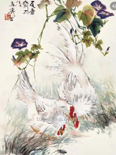 锦羽昂冠，雄风万里，十四幅王雪涛大鸡图欣赏！ - 图画吧TUHUABA