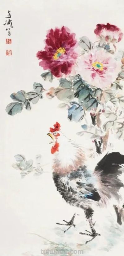 锦羽昂冠，雄风万里，十四幅王雪涛大鸡图欣赏！ - 图画吧TUHUABA