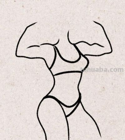 女性力量曲线｜简笔画 - 图画吧TUHUABA