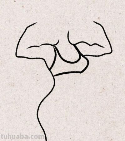 女性力量曲线｜简笔画 - 图画吧TUHUABA
