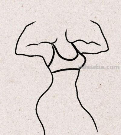 女性力量曲线｜简笔画 - 图画吧TUHUABA