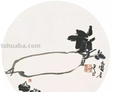 极简花鸟小品图 - 图画吧TUHUABA