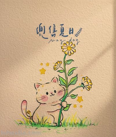 风遇夏花 猫遇温柔 我们遇见美好丨画画的DP治愈系小猫简笔画分享 - 今日头条