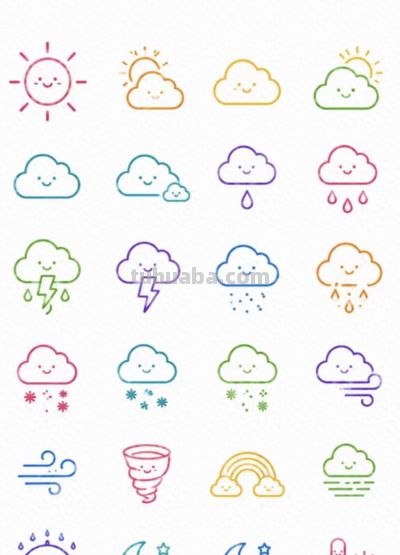 简笔小画：天气主题表情 - 今日头条